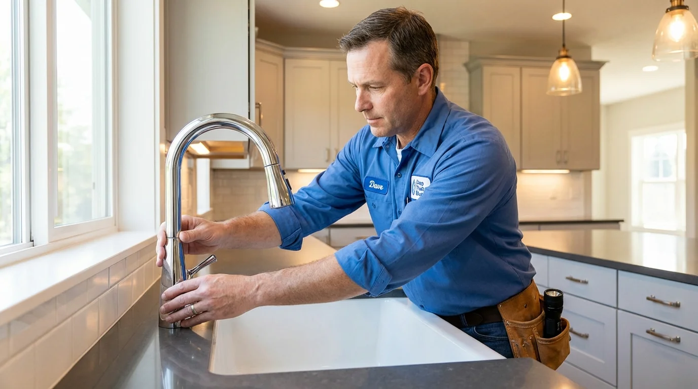Kitchen faucet installation by Johns Plumbing LLC in Carrington