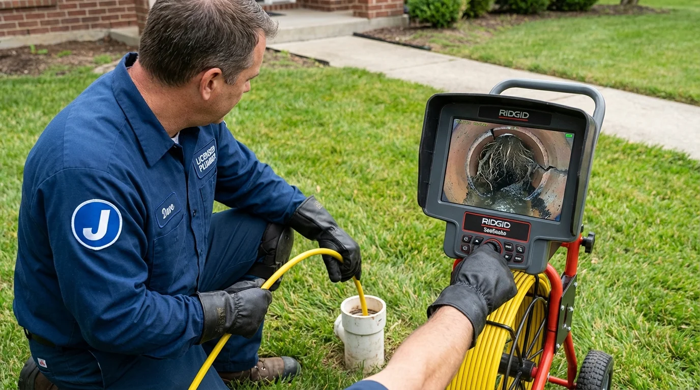 Sewer camera inspection being performed by Johns Plumbing LLC in Carrington